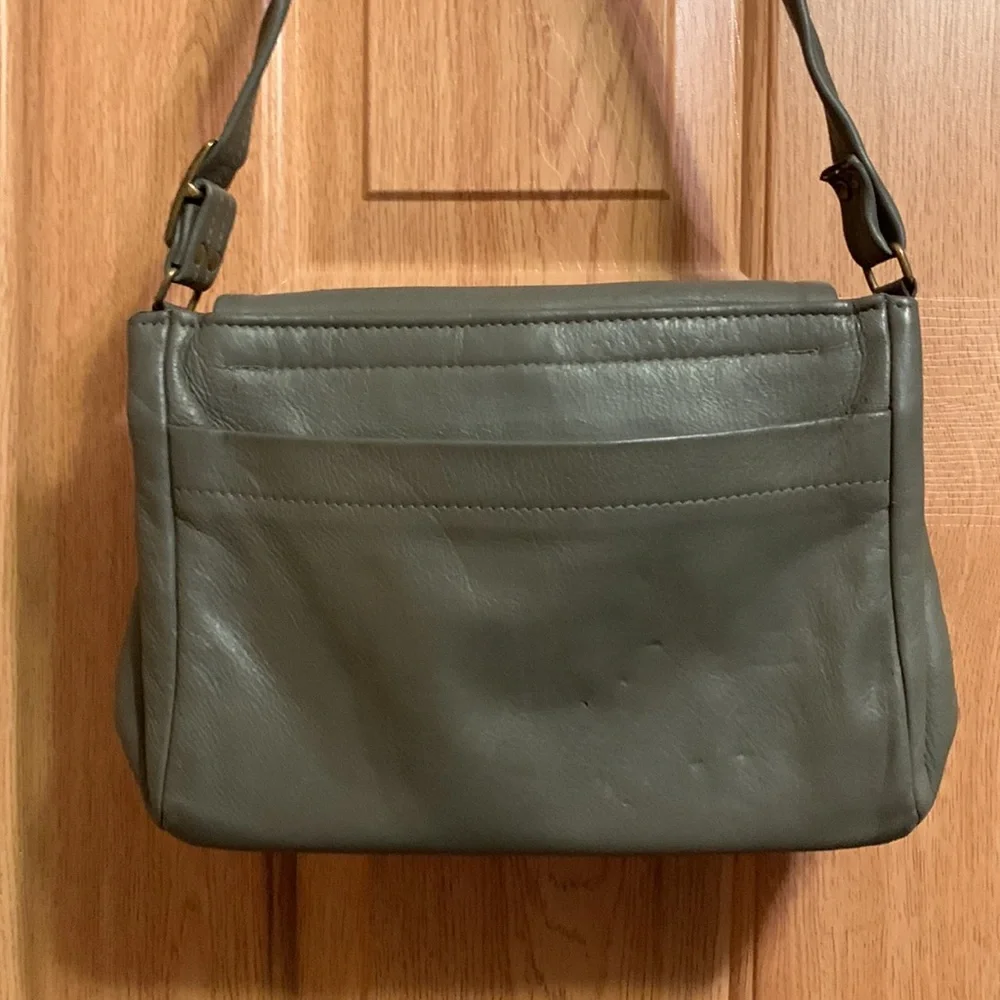 The Vermont Country Store Gray Deerskin Leather Bag